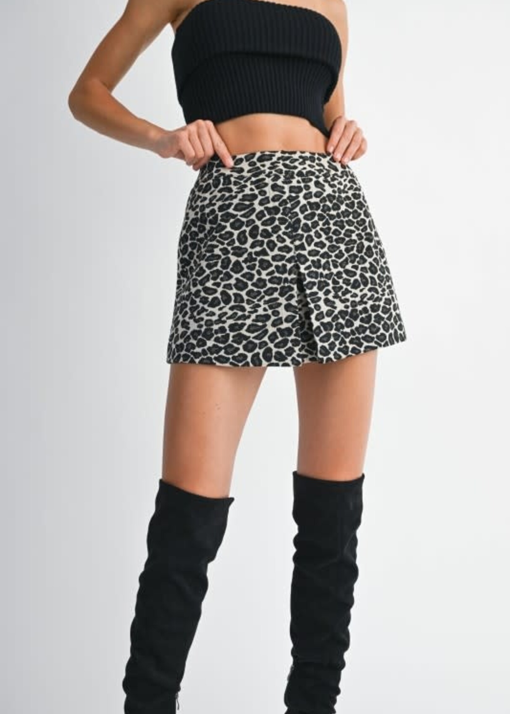 Leopard Jacquard Skort