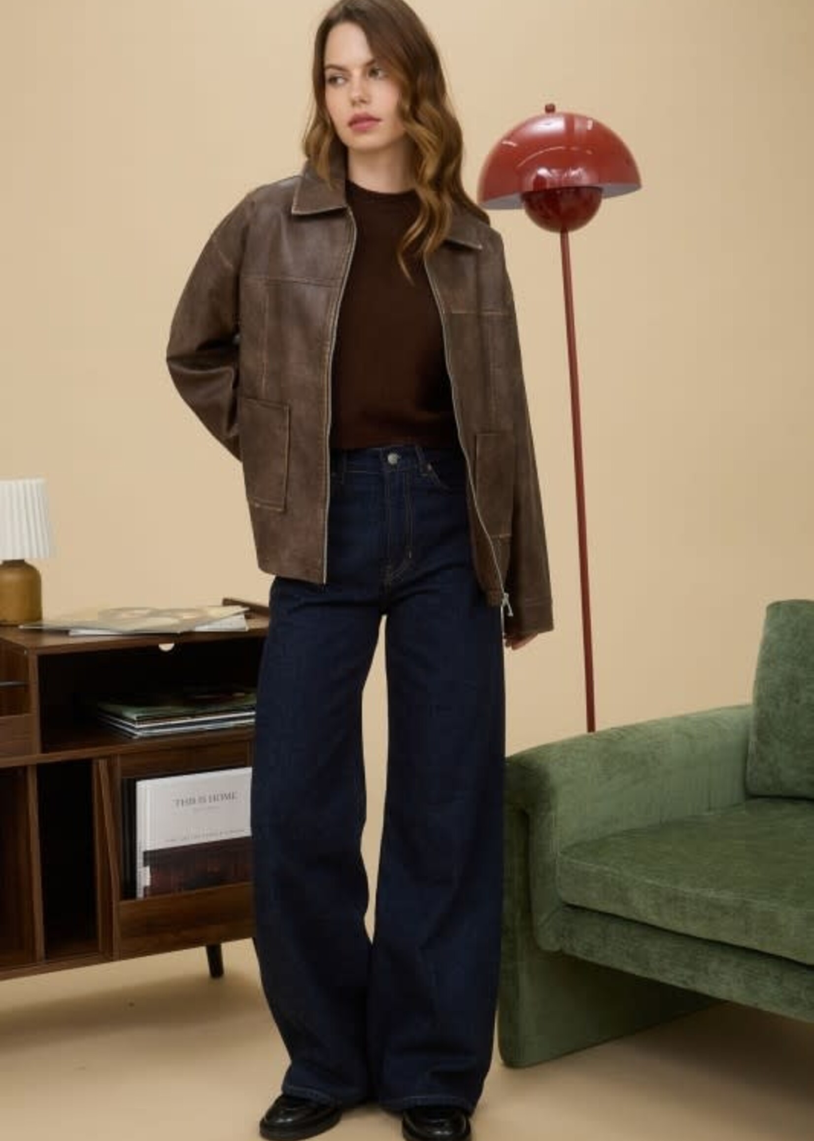 Leather Bomber Jacket (2 Colors)