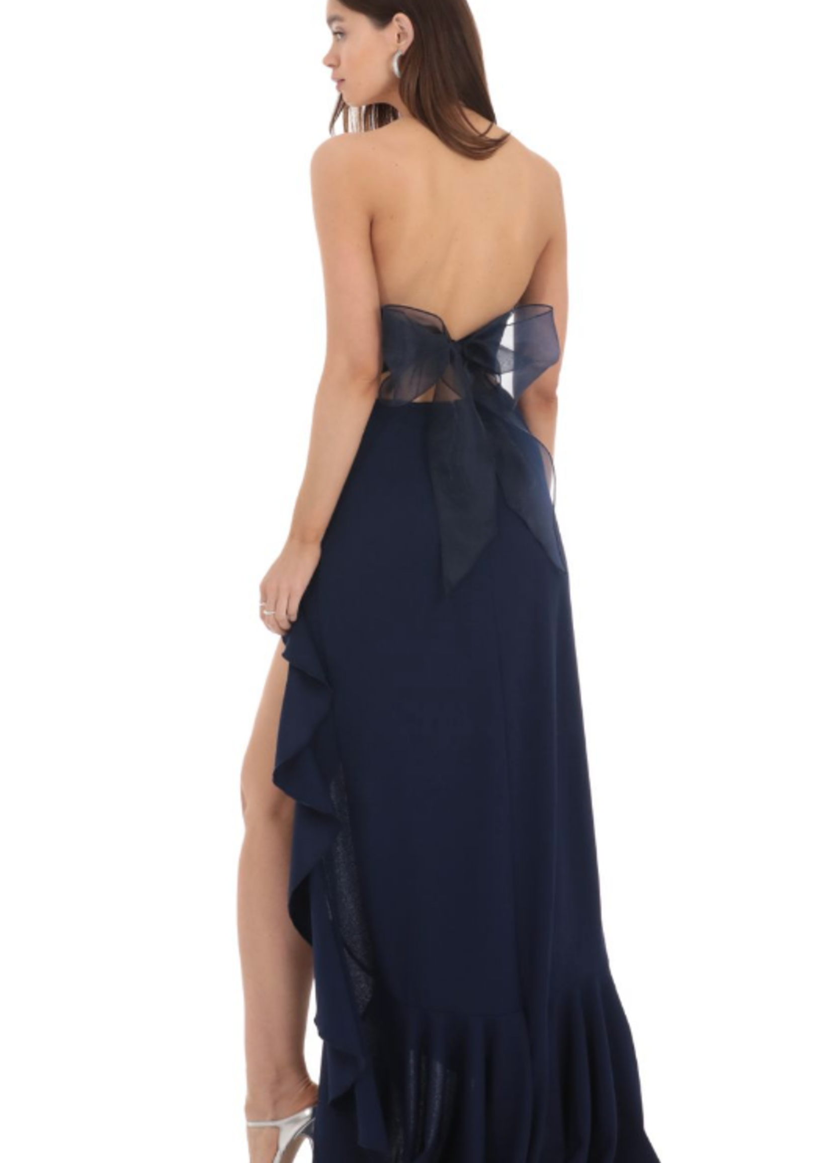 Navy Bow Back Formal