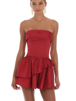 Red Satin Party Dress