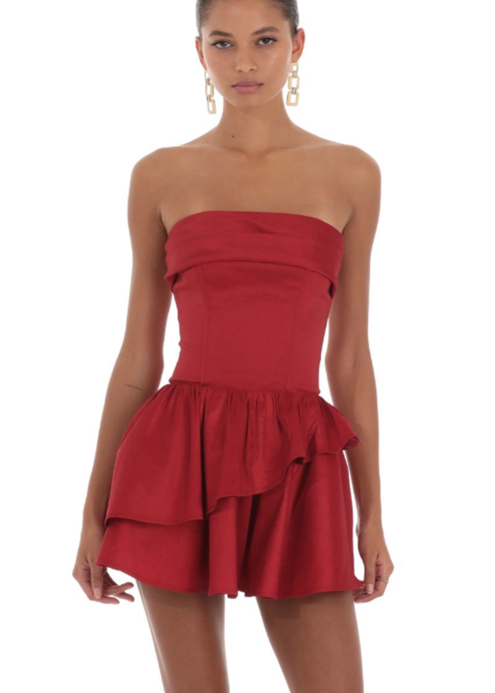 Red Satin Party Dress