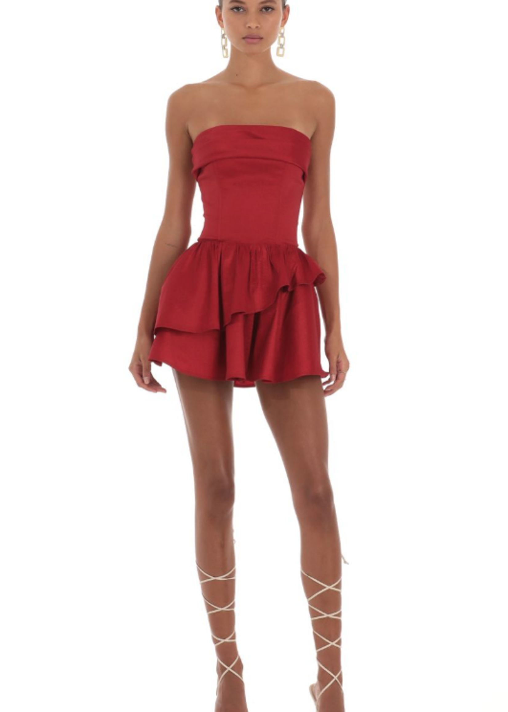 Red Satin Party Dress