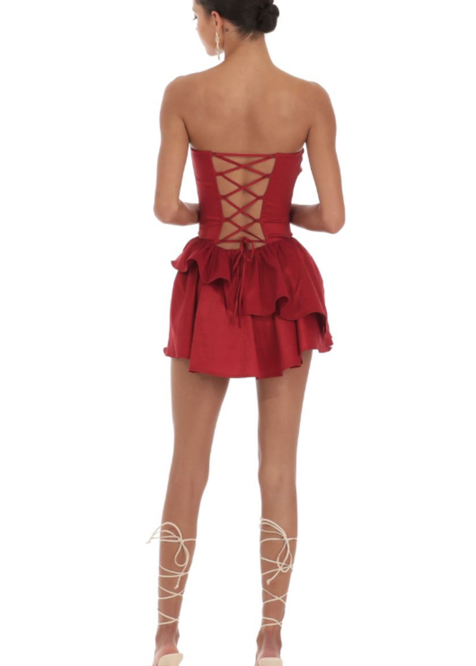 Red Satin Party Dress