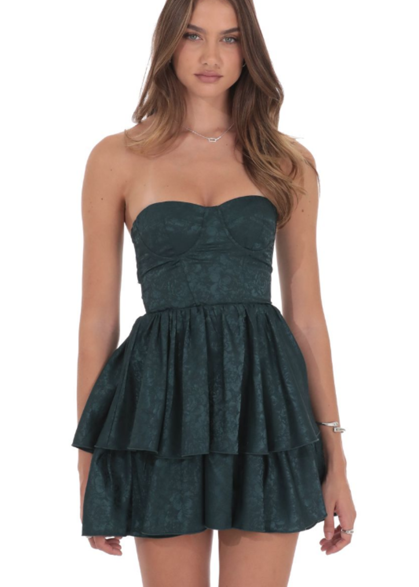 Strapless Jacquard Dress