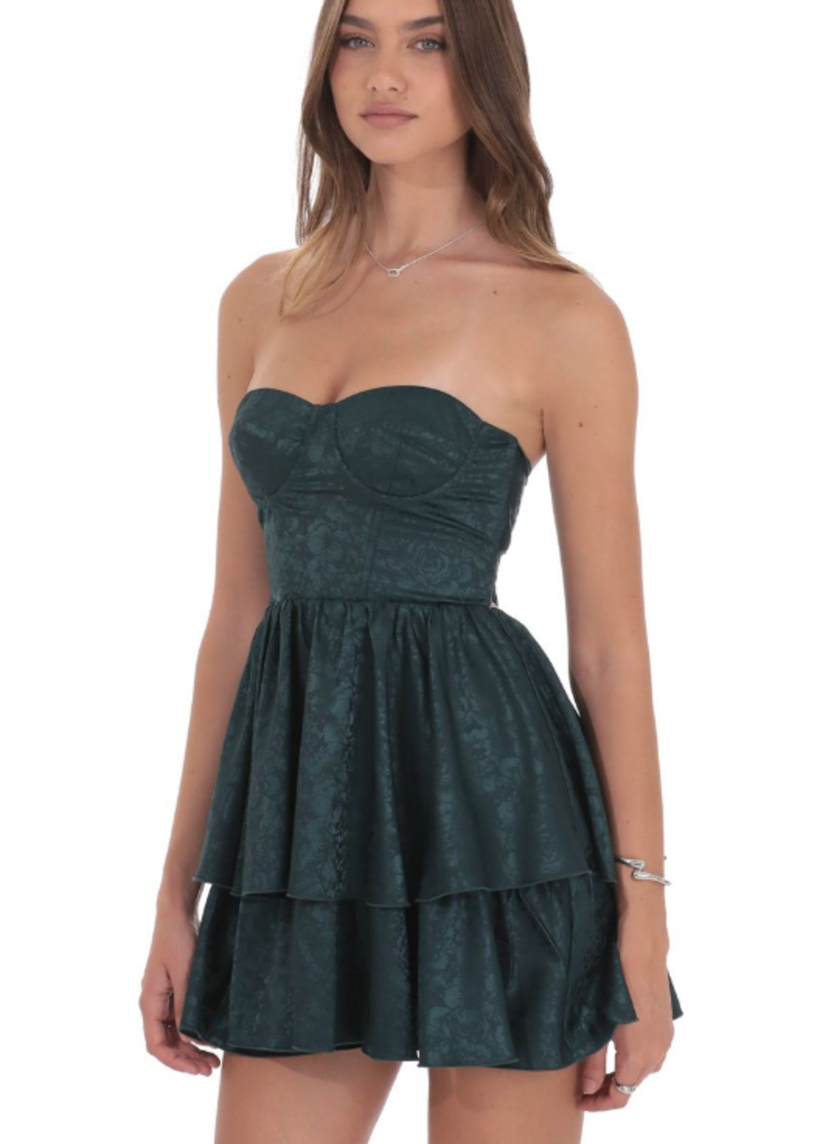 Strapless Jacquard Dress