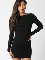 Open Back Sheer Sleeve Dress (2 Colors)