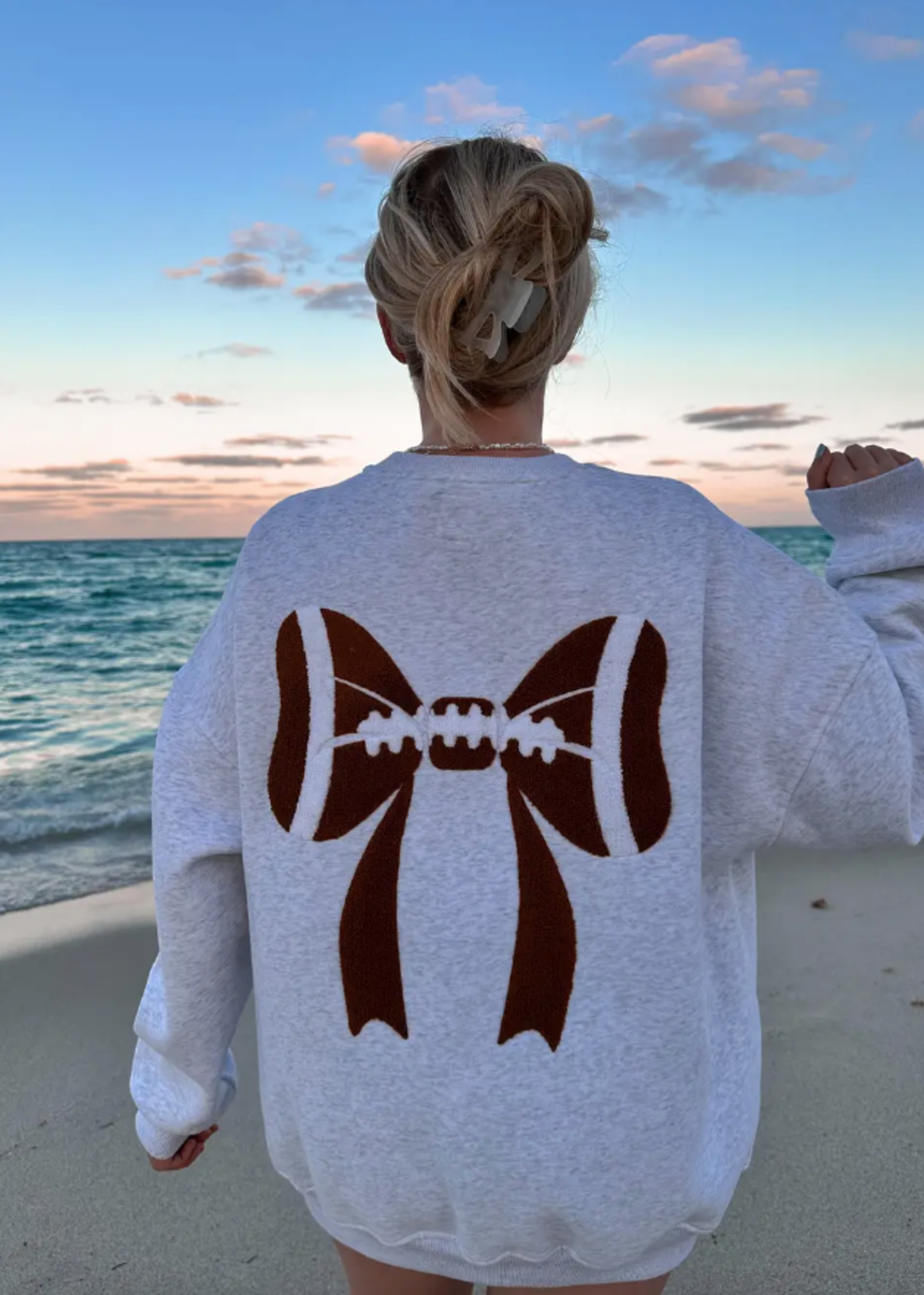 Football Bow Sweatshirt