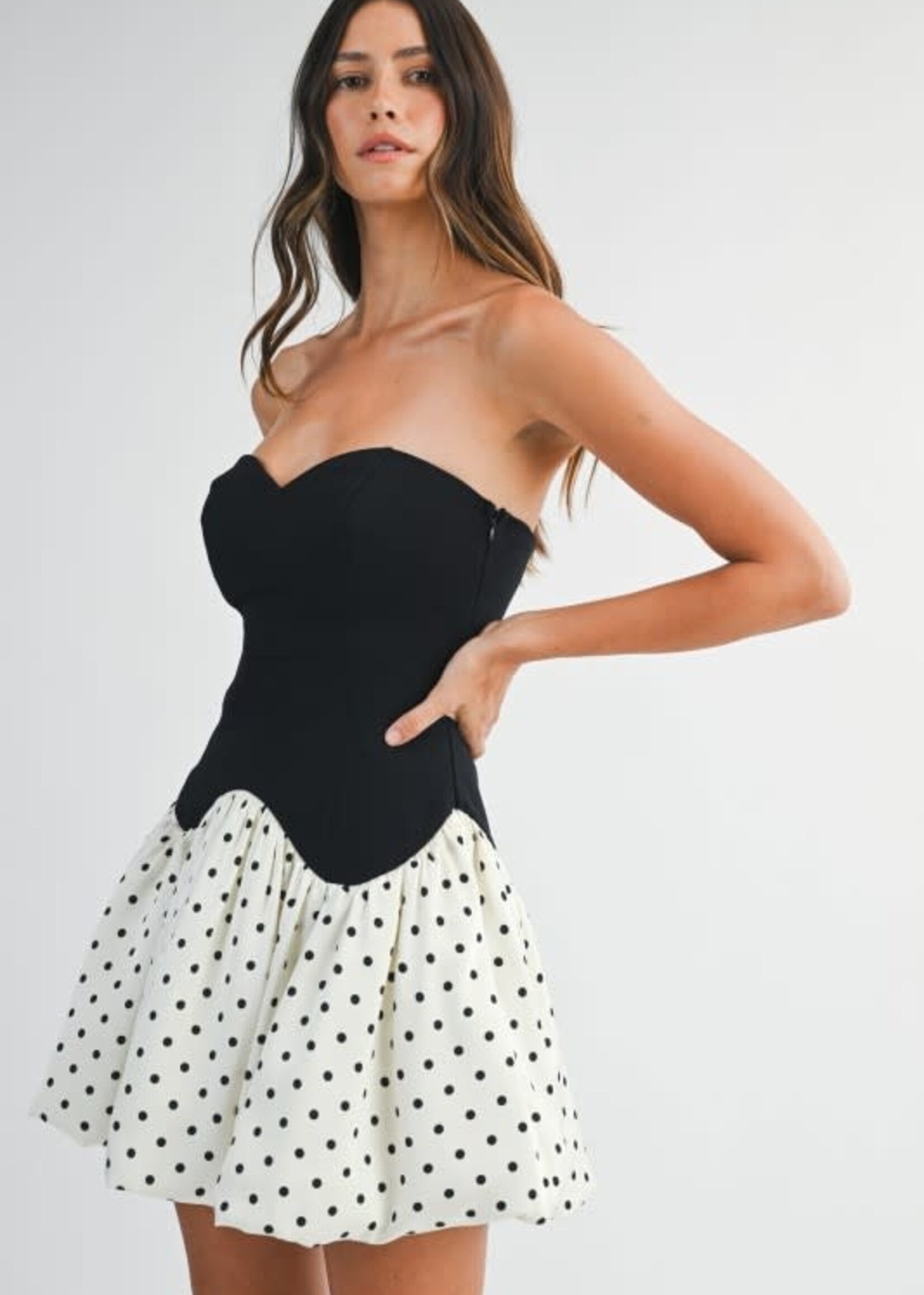 Polka Dot Contrast Dress