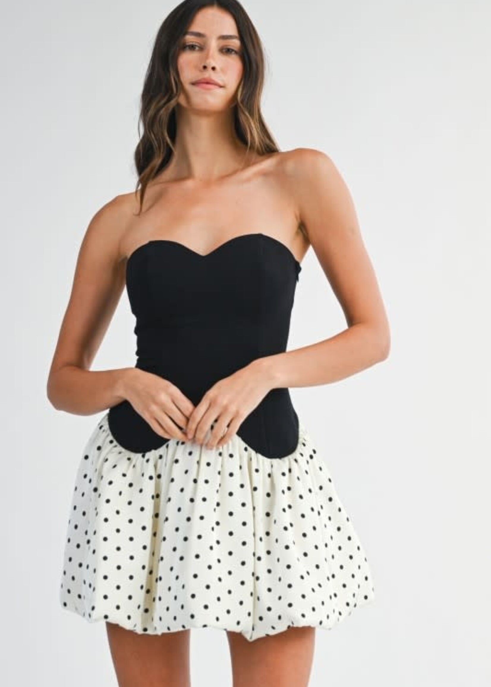 Polka Dot Contrast Dress
