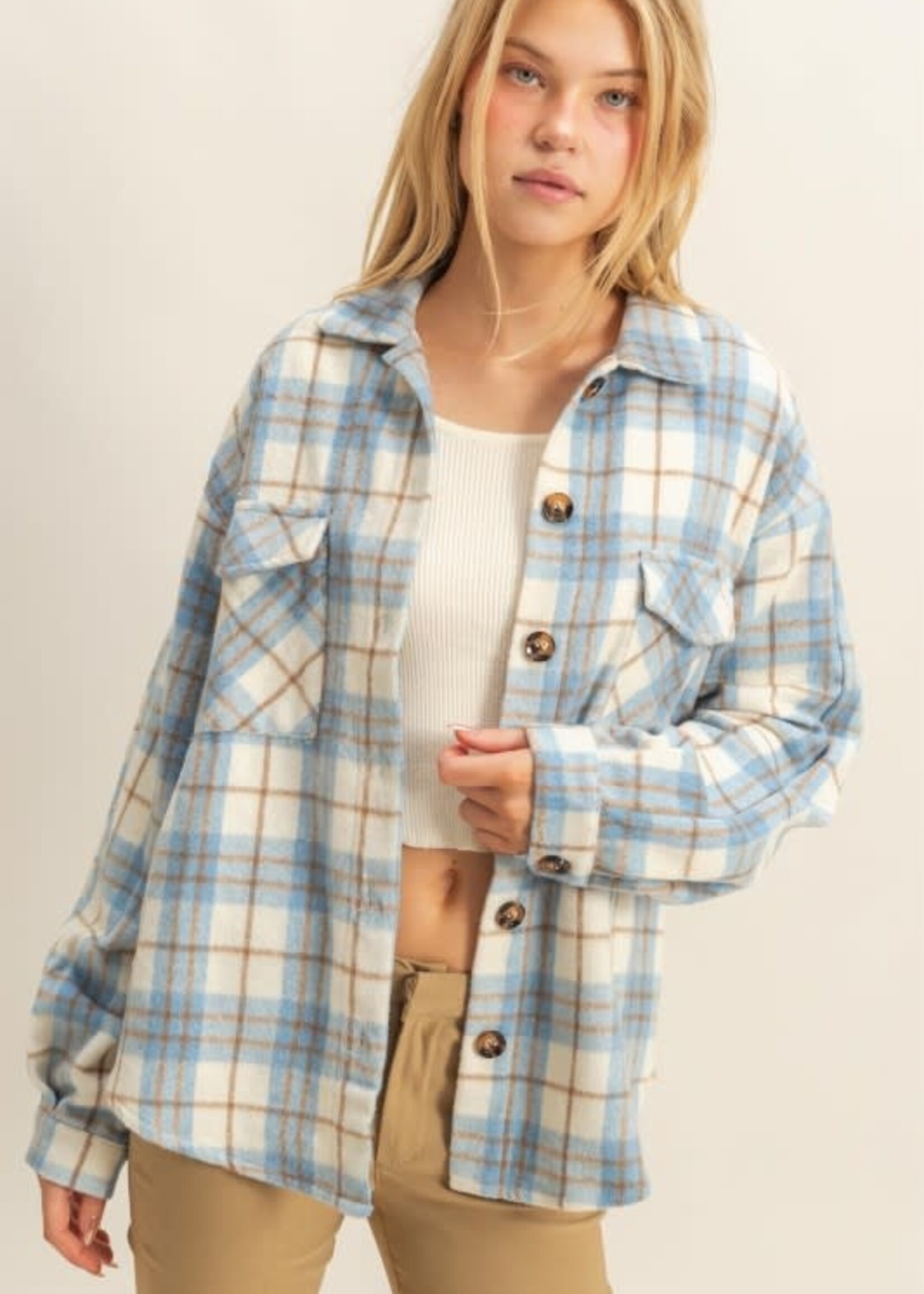 Blue Plaid Shacket