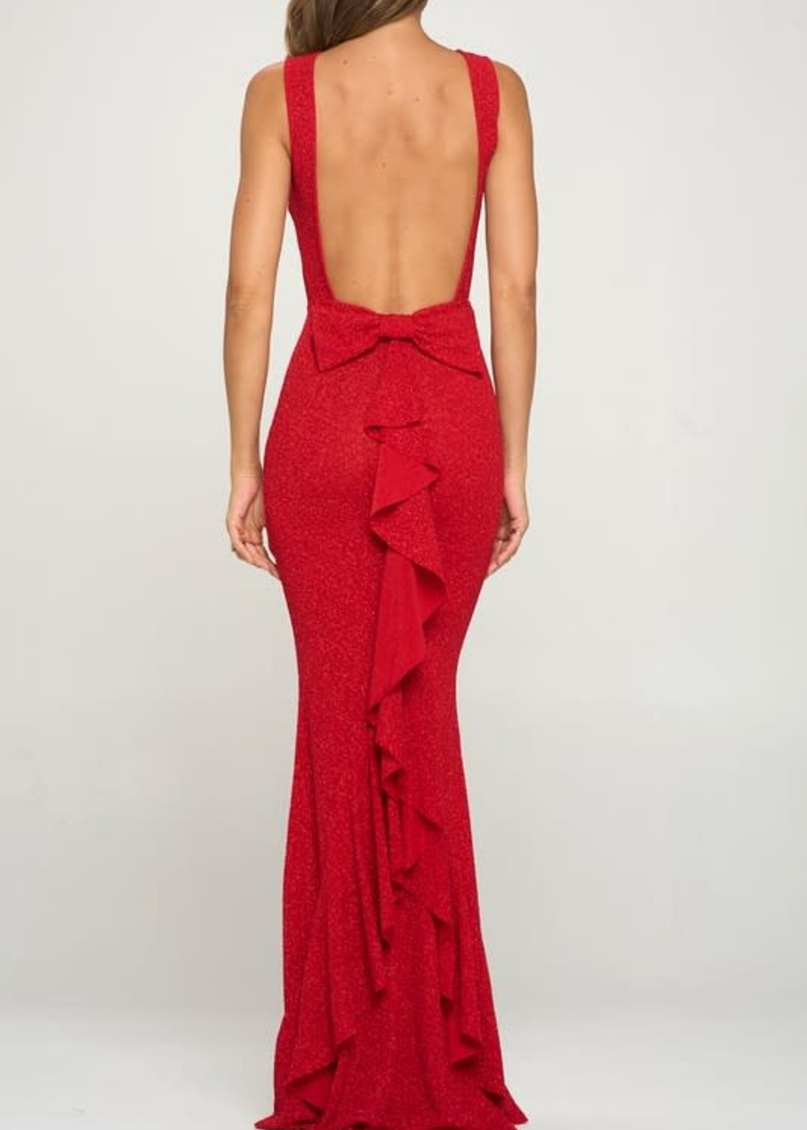 Bow Back Formal Dress (2 Colors)