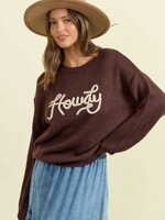Howdy Brown Sweater