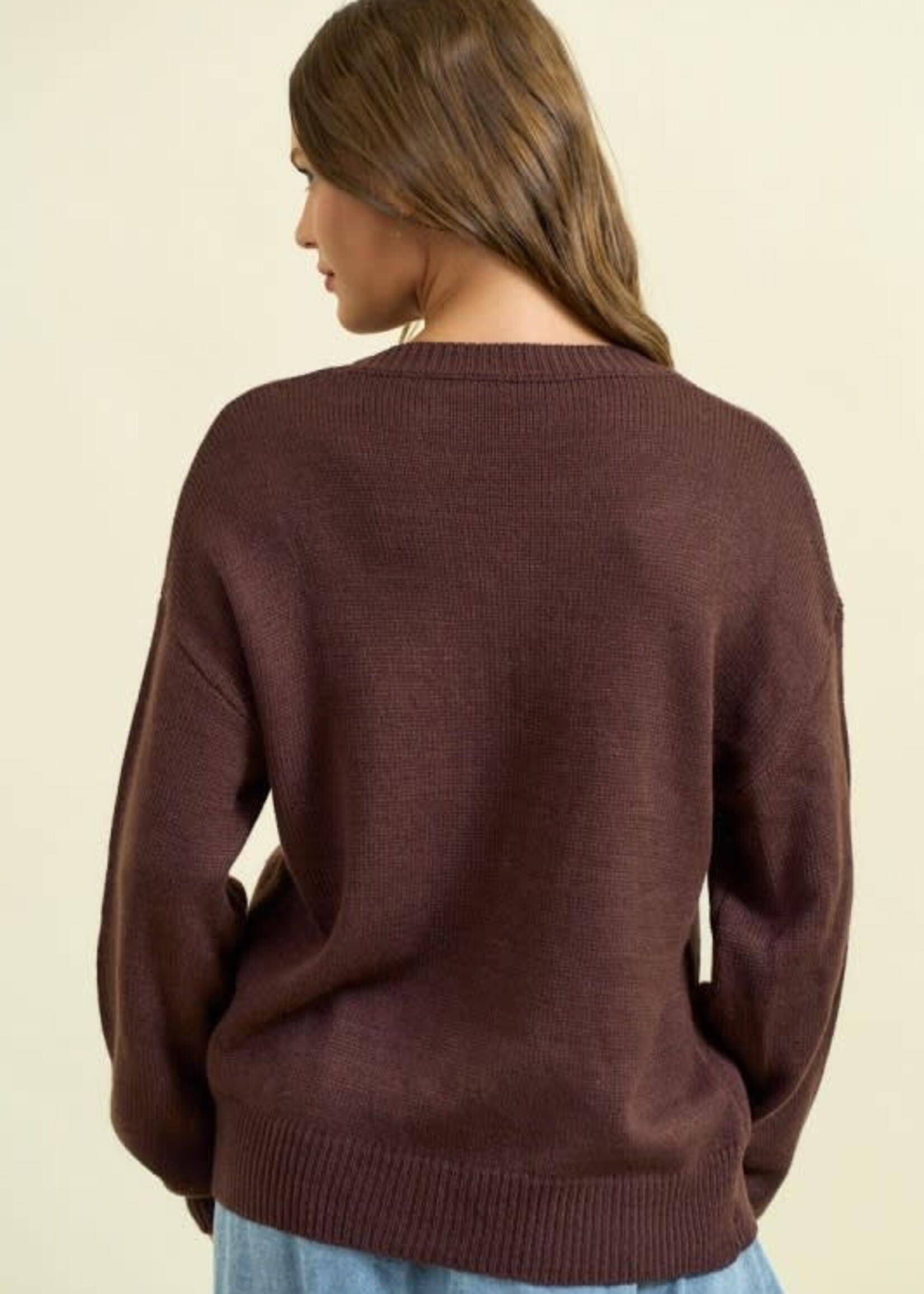Howdy Brown Sweater