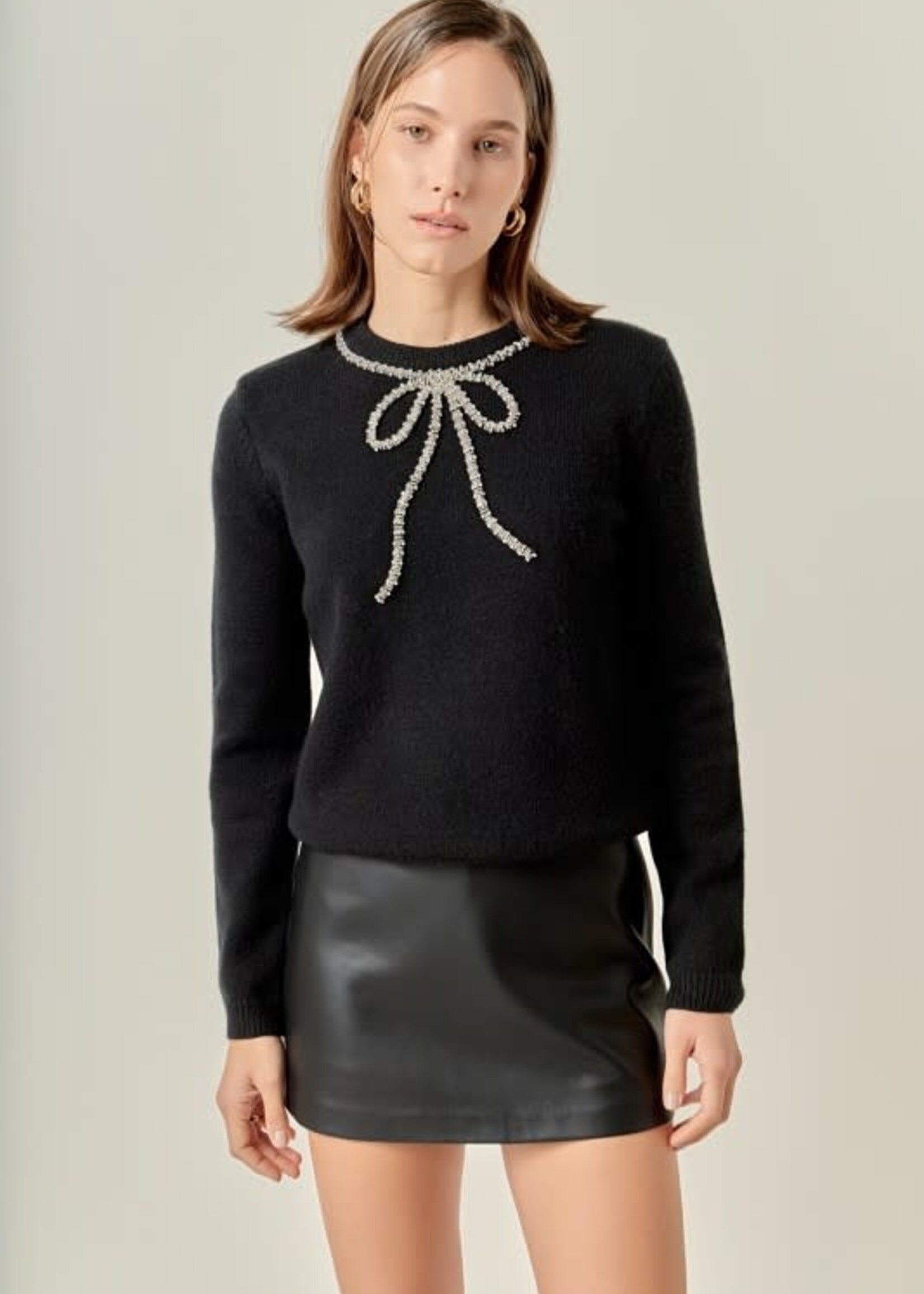 Sparkle Bow Holiday Sweater