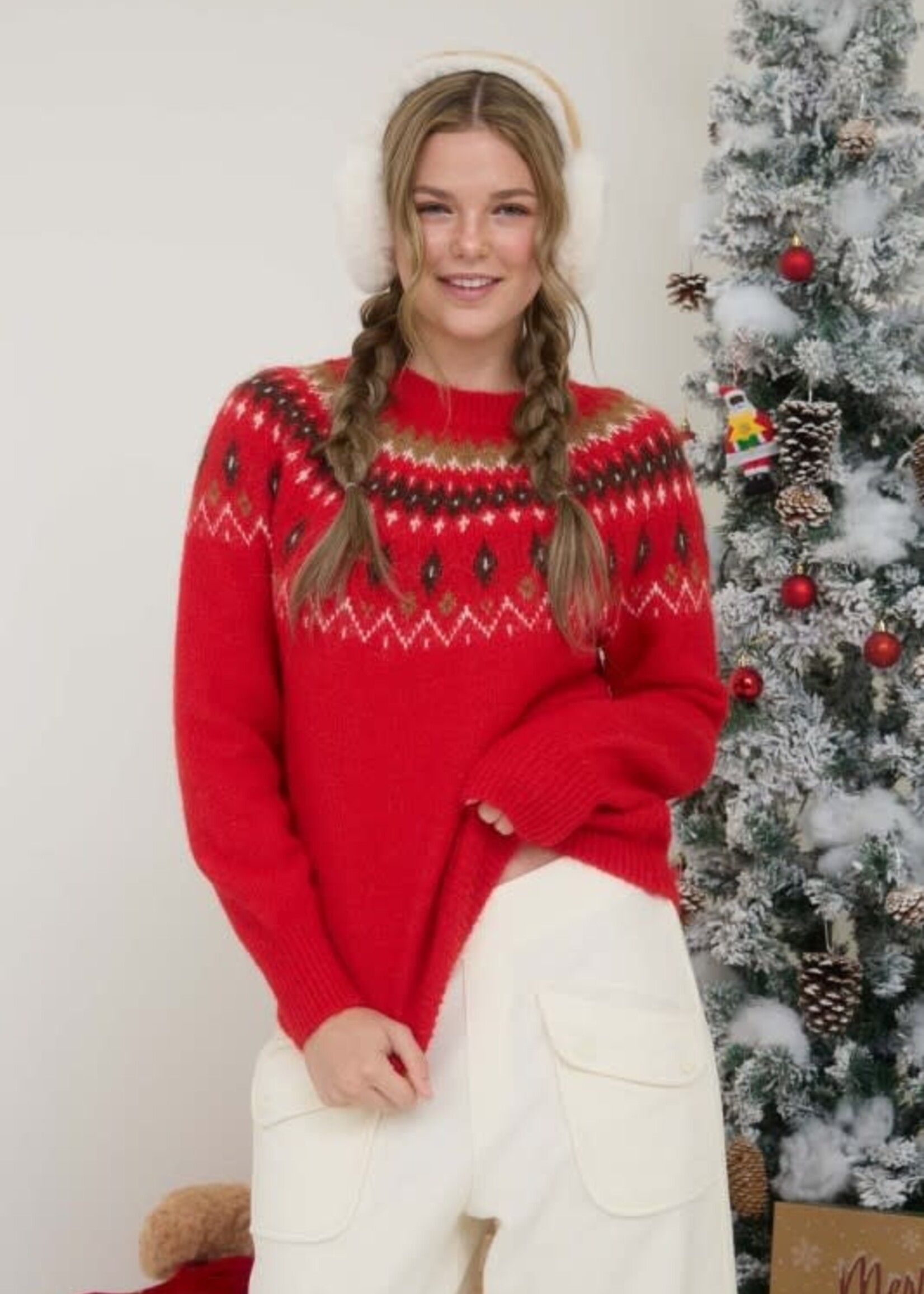 Fuzzy Fair Isle Sweater