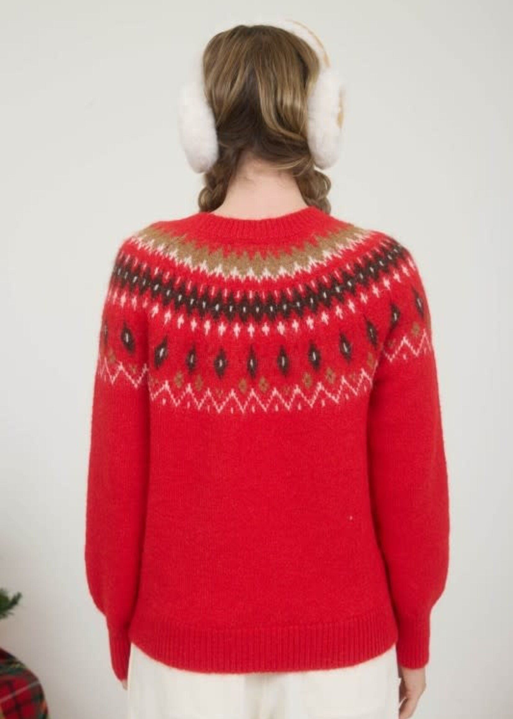 Fuzzy Fair Isle Sweater