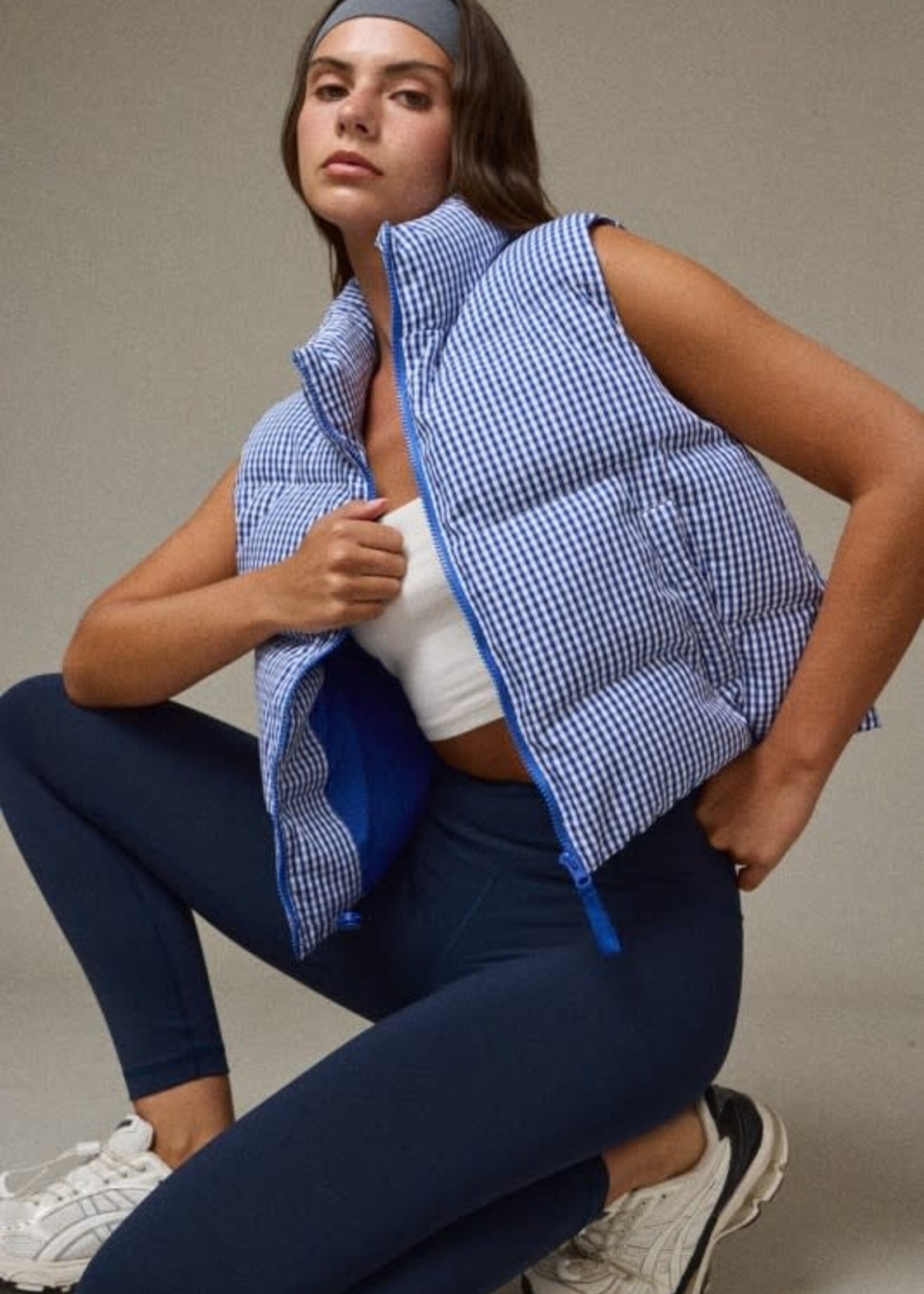 Gingham Puffer Vest (3 Colors)