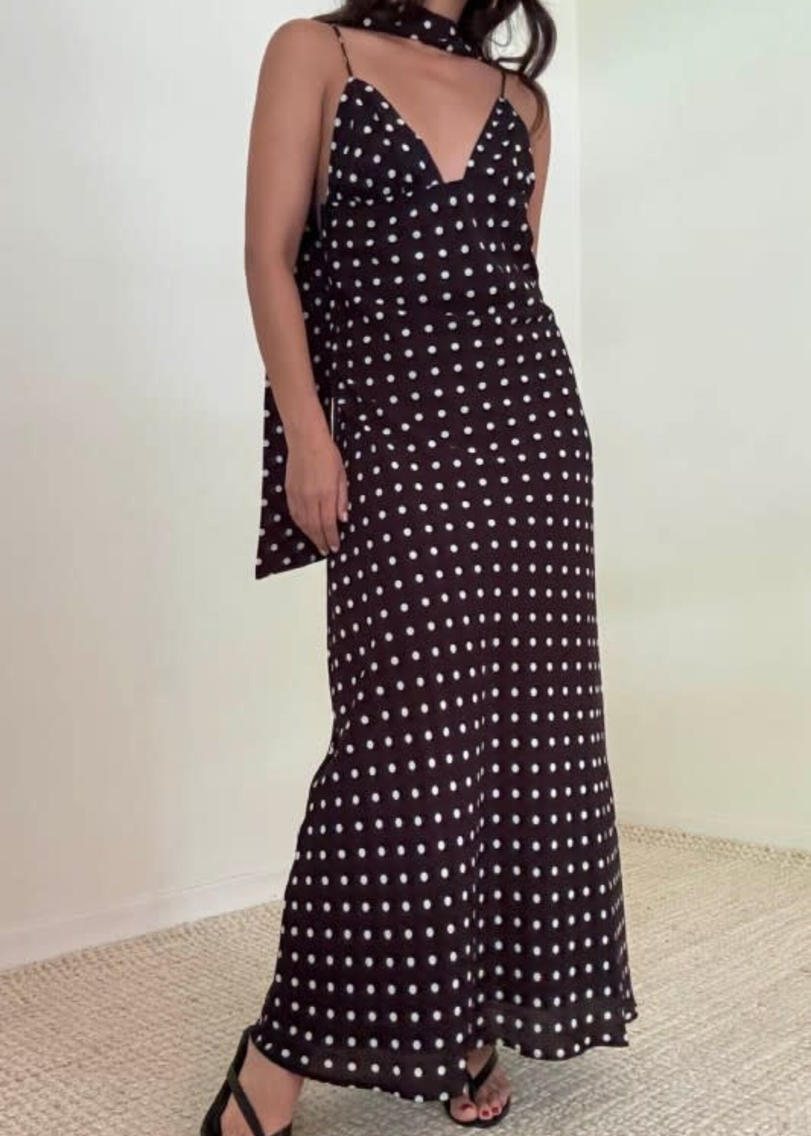 Polka Dot w/ Scarf Dress