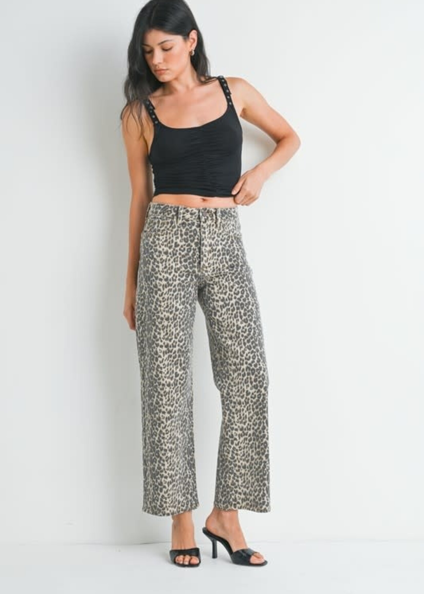 Leopard Straight Denim
