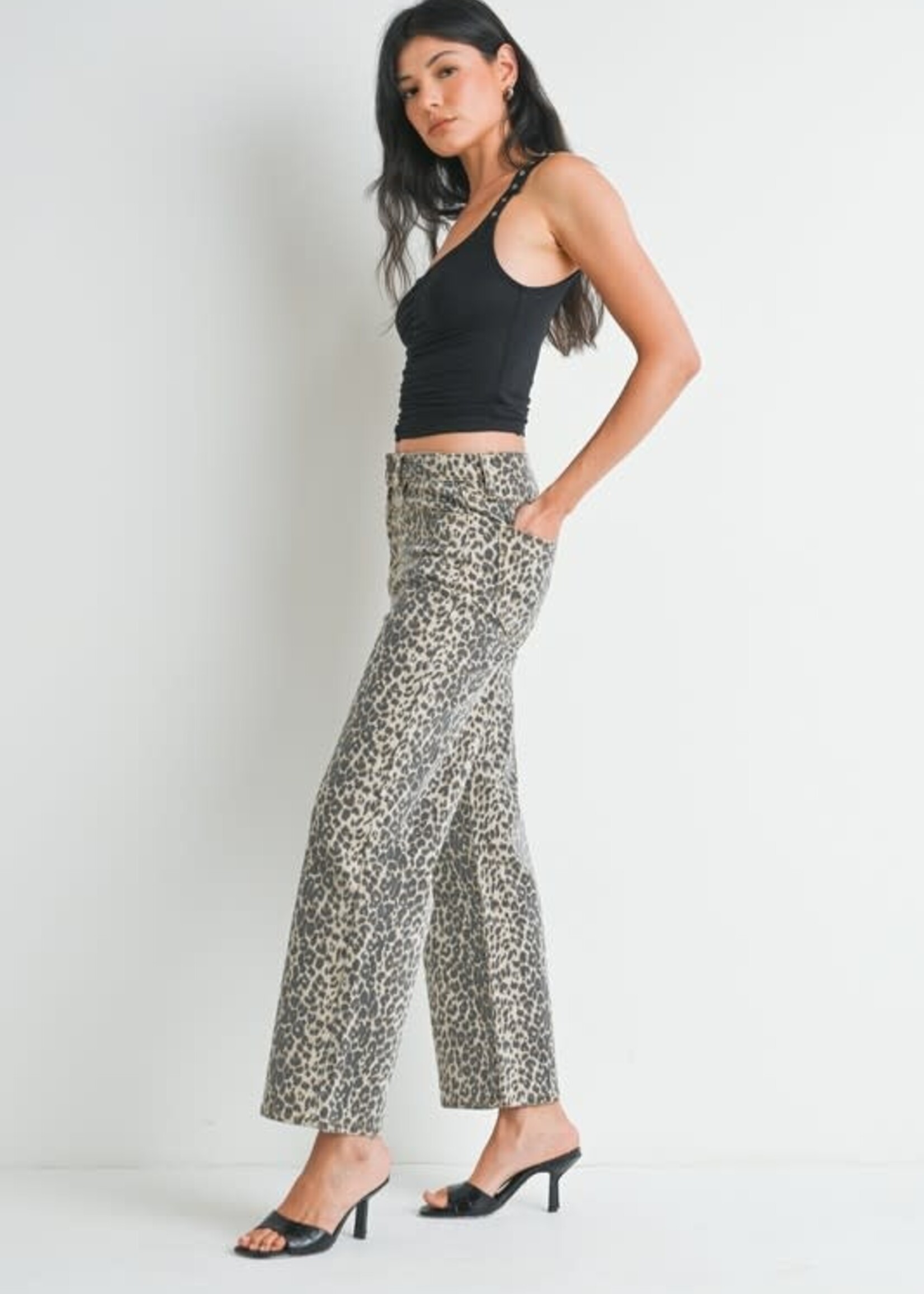 Leopard Straight Denim