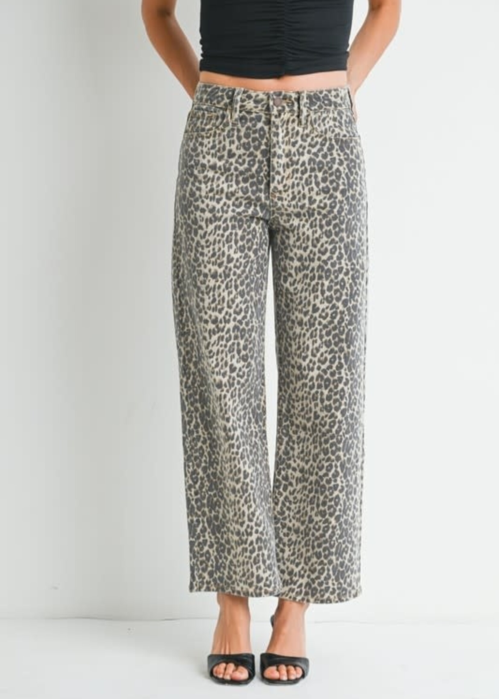 Leopard Straight Denim