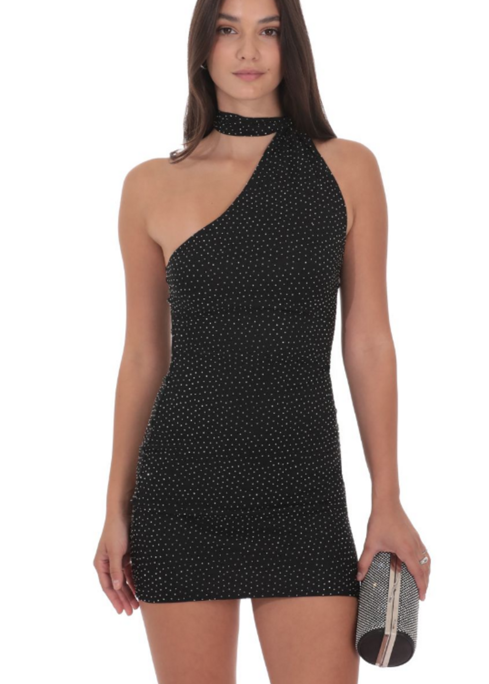 Sparkle One Shoulder Scarf Dress