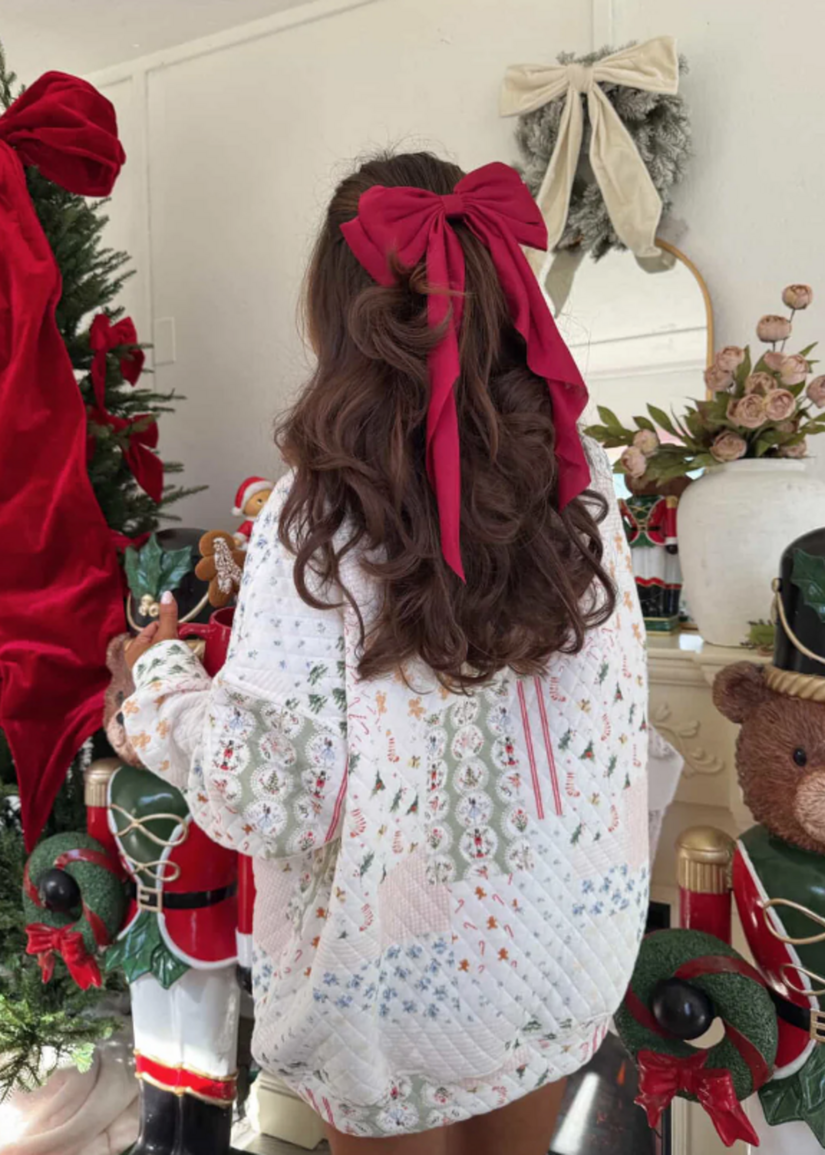 Holiday Quilted Mockneck Sweatshirt