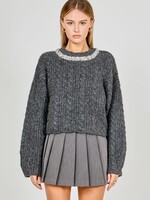 Embellished Fuzzy Holiday Sweater