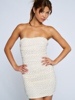 Pretty Strapless Polka Dot Dress