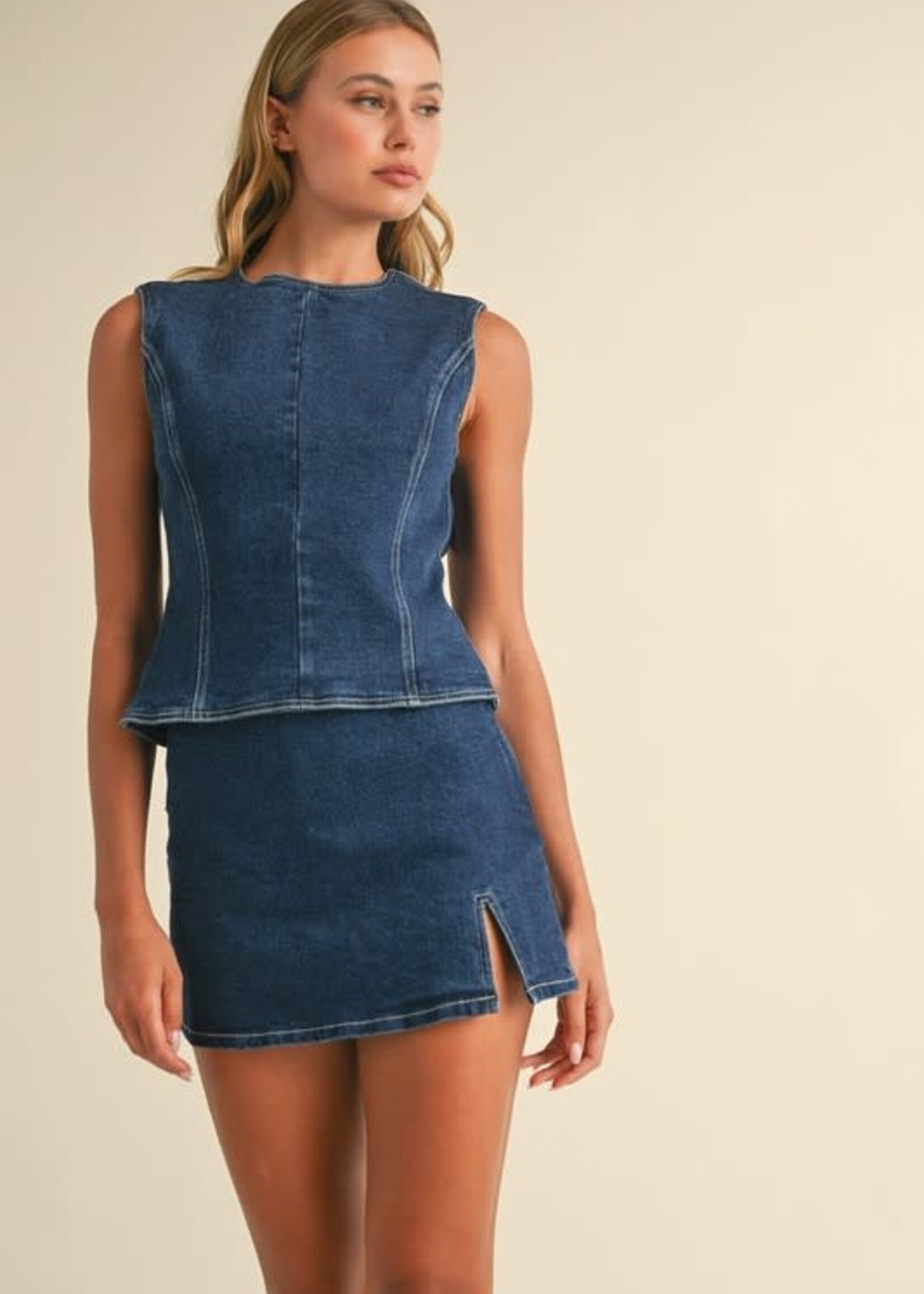 Dark Wash Open Back Top