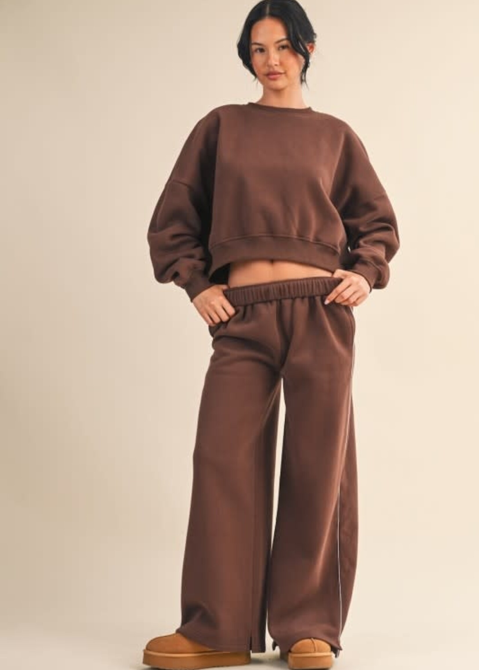 Chocolate Cozy Fleece Sweatshirt