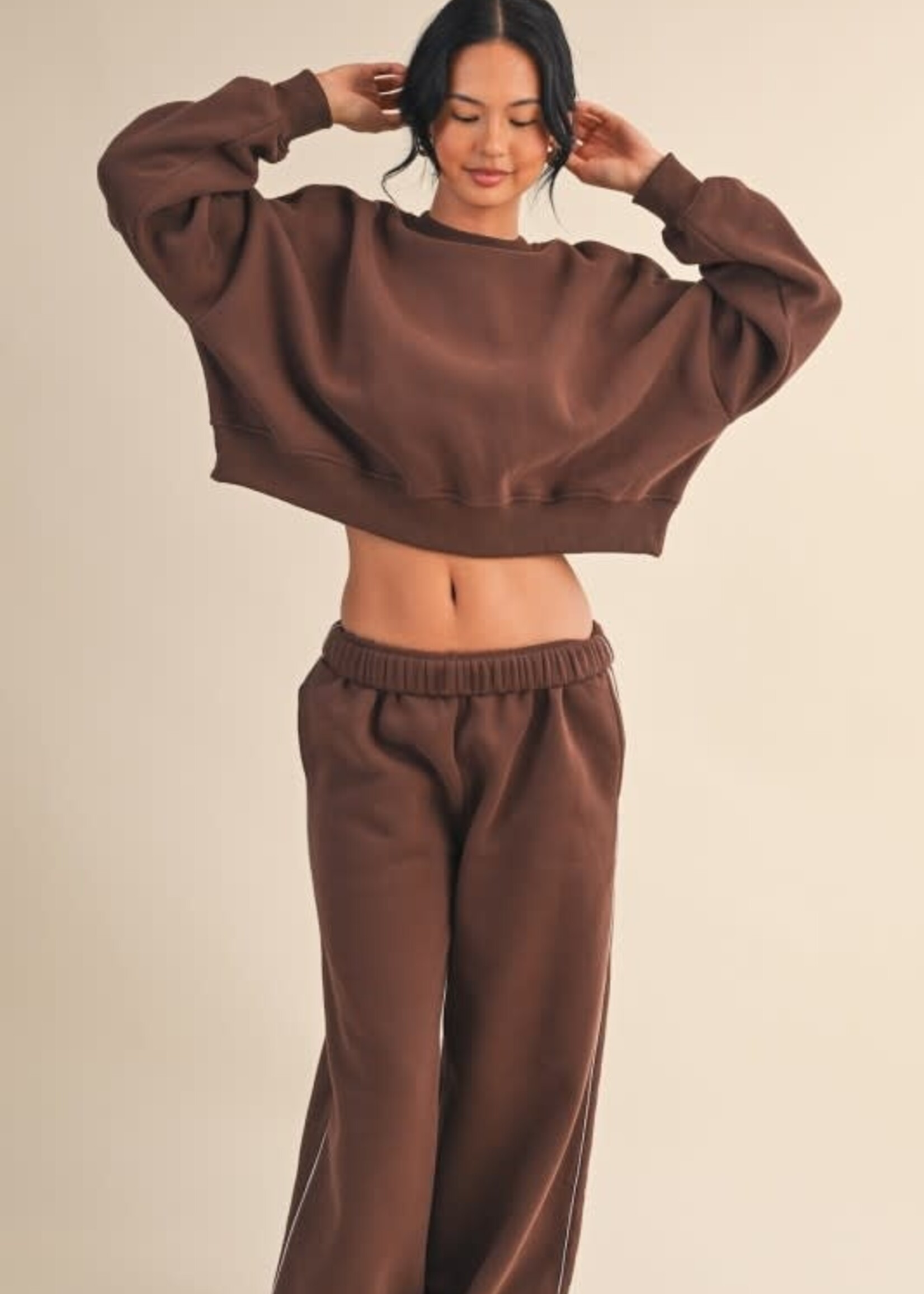 Chocolate Cozy Fleece Sweatshirt