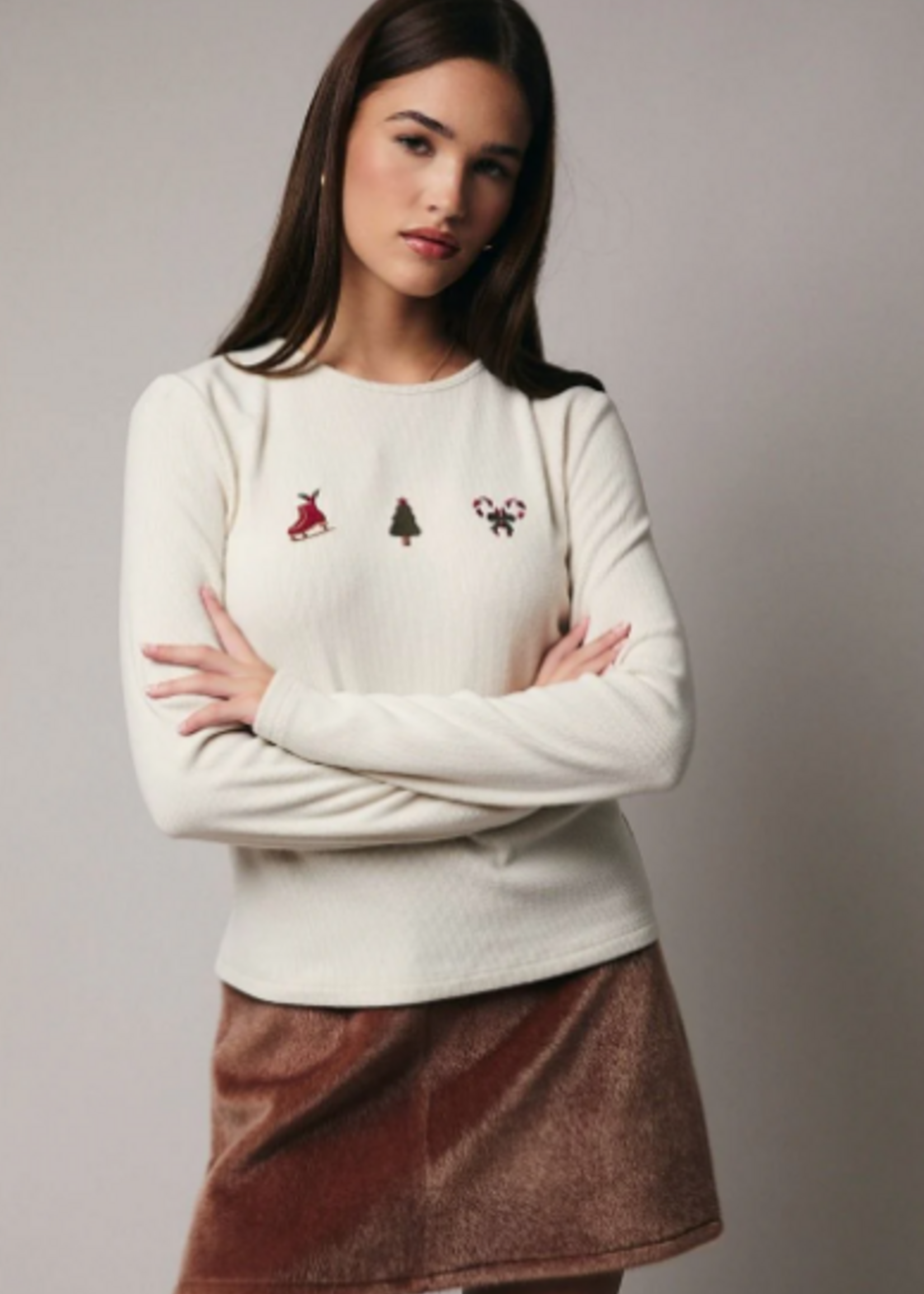 Holiday Embroidered Top