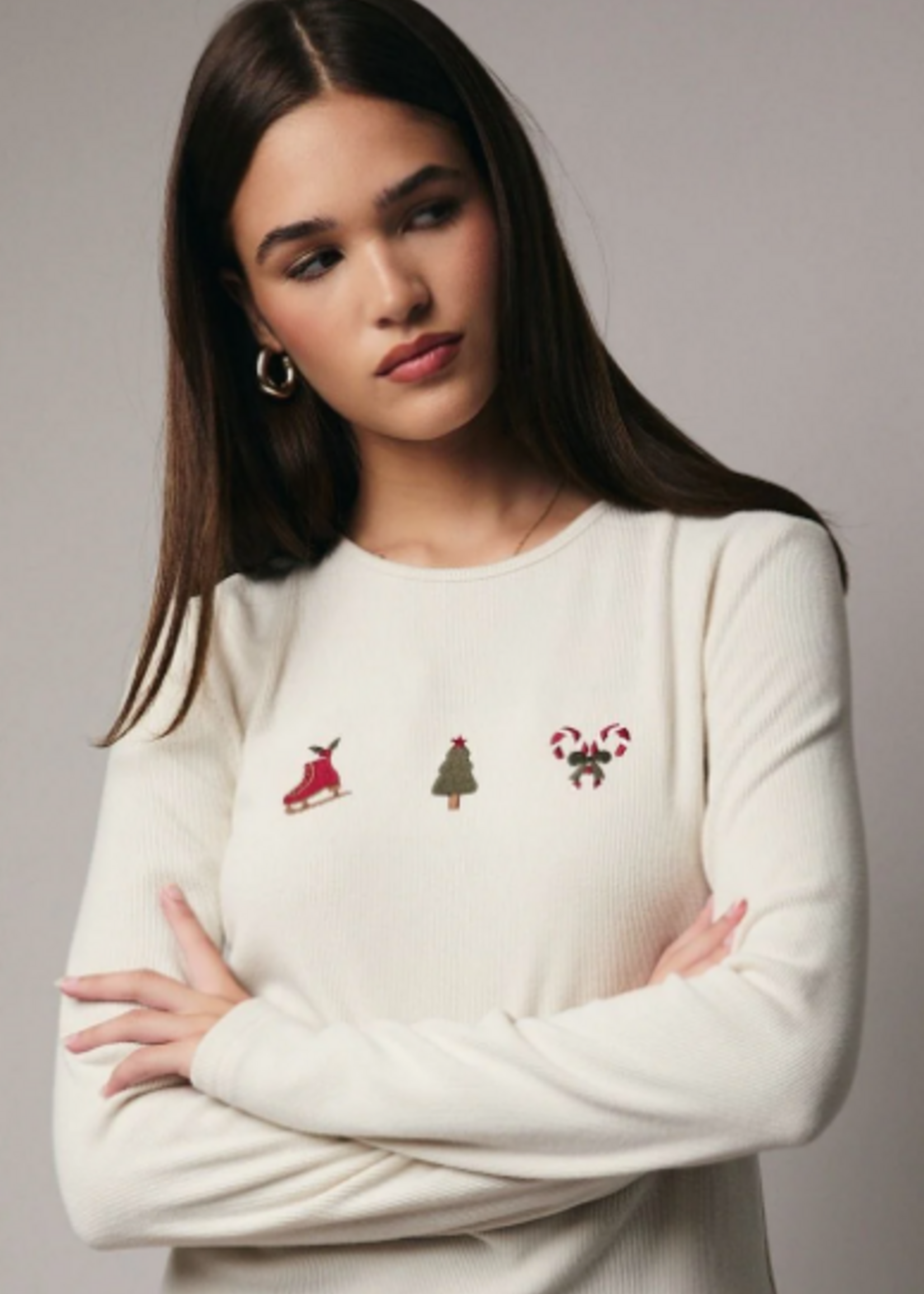 Holiday Embroidered Top