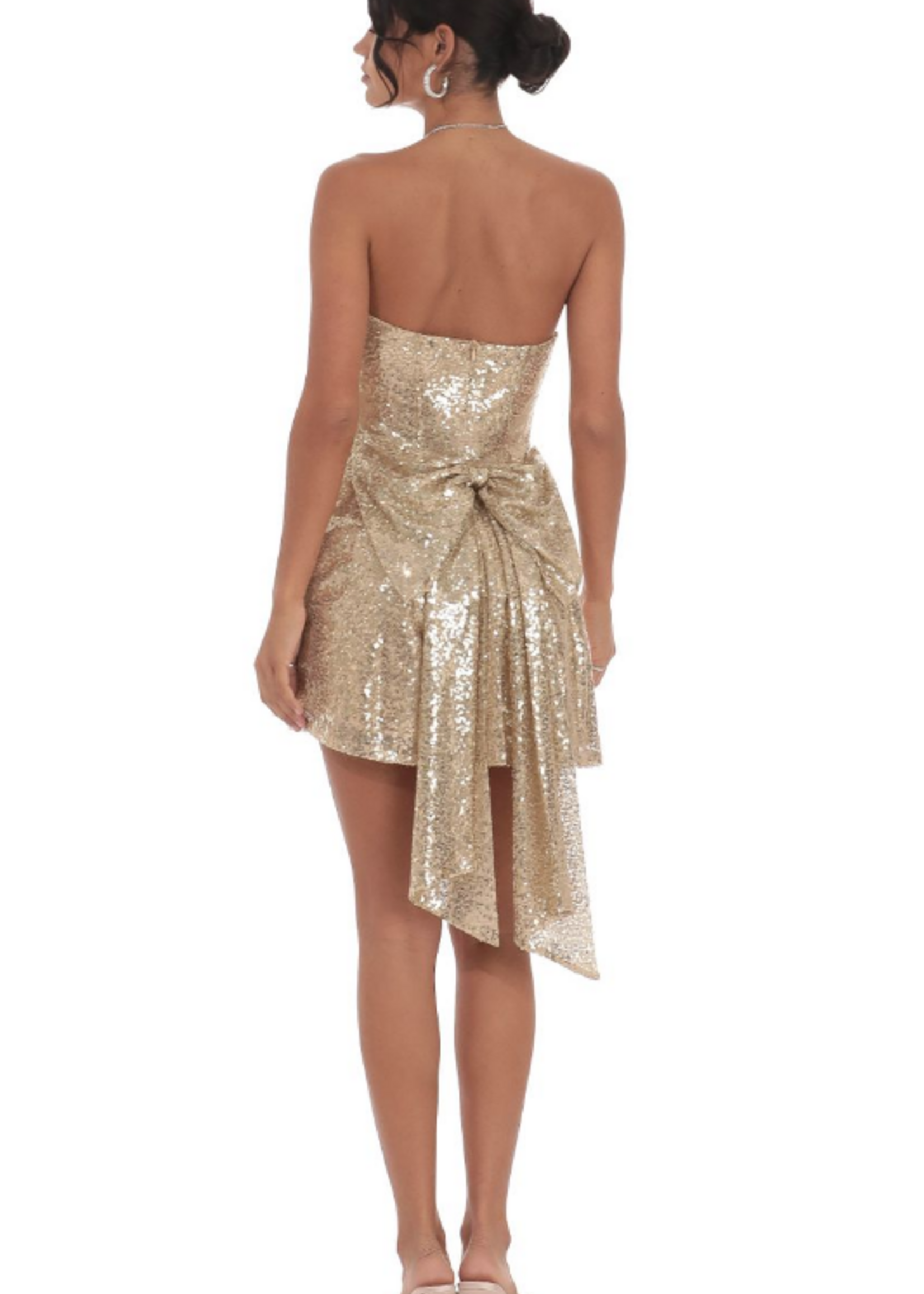 Golden Moment Bow Party Dress
