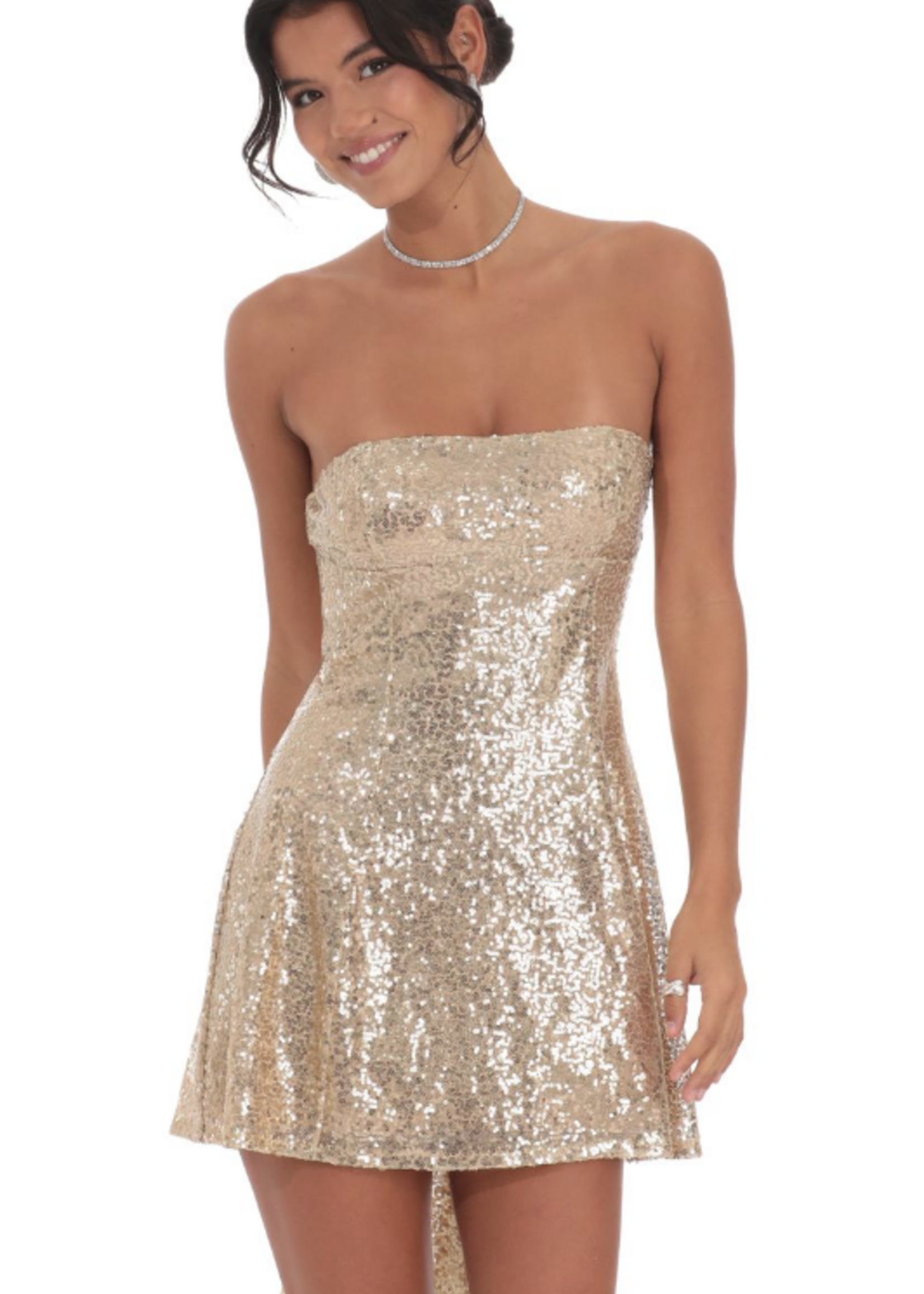 Golden Moment Bow Party Dress