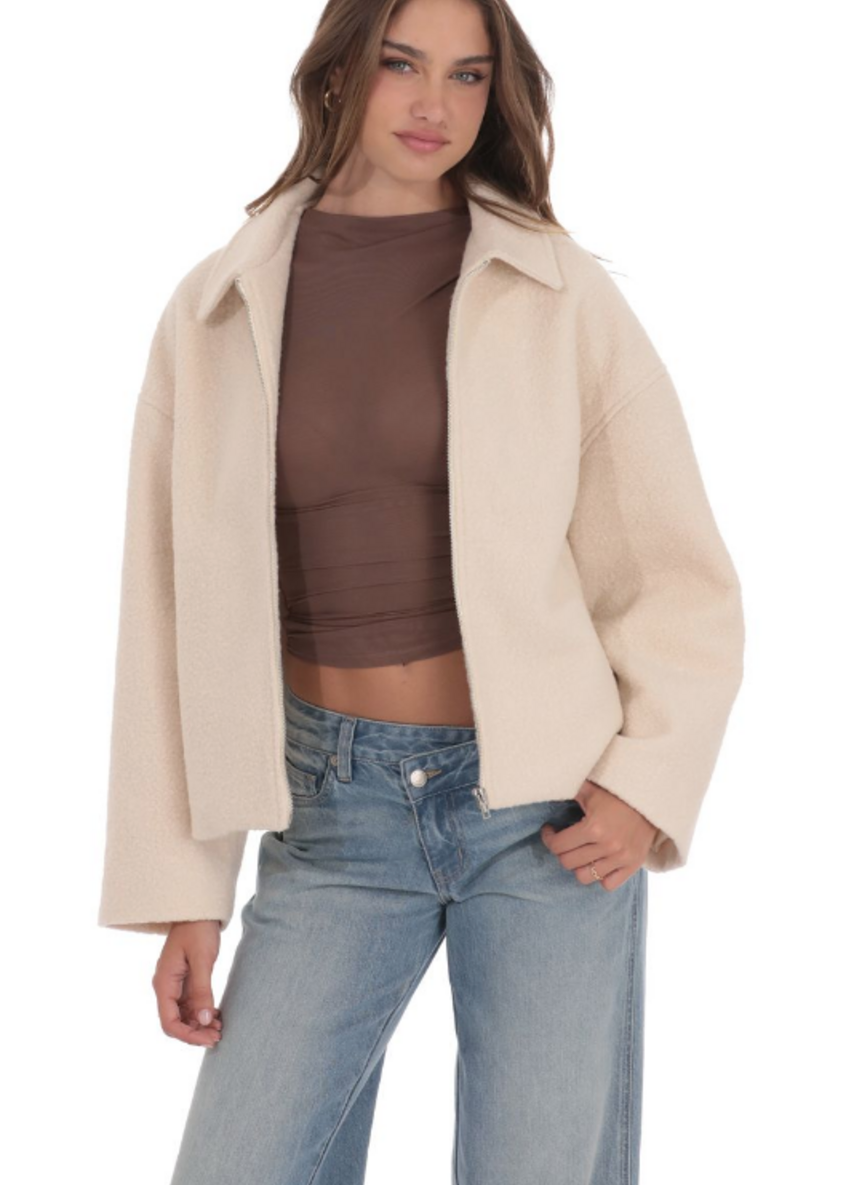 Cream Sherpa Jacket