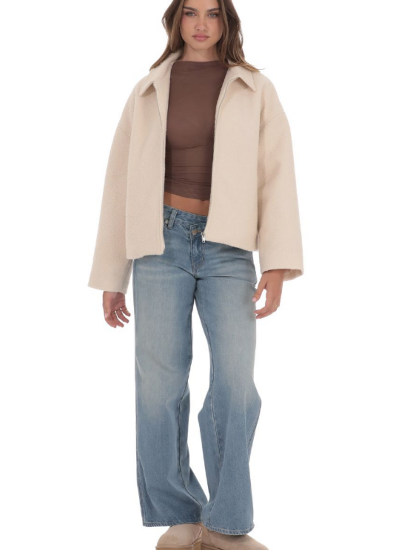Cream Sherpa Jacket