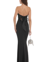 Bow Back Formal Black Dress