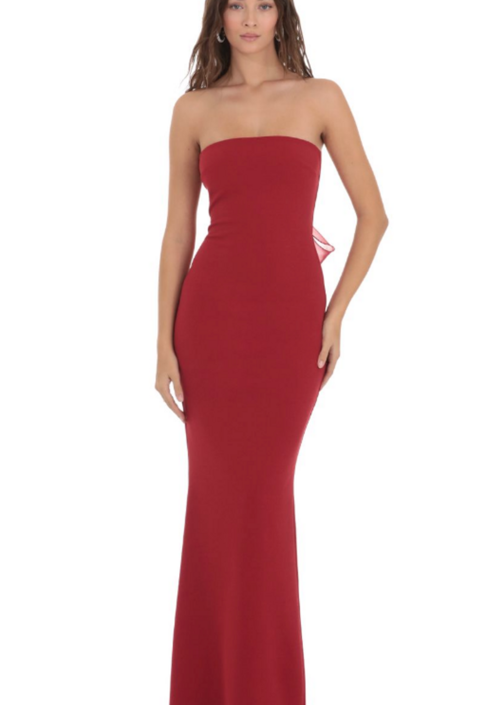Bow Back Formal Red Dress