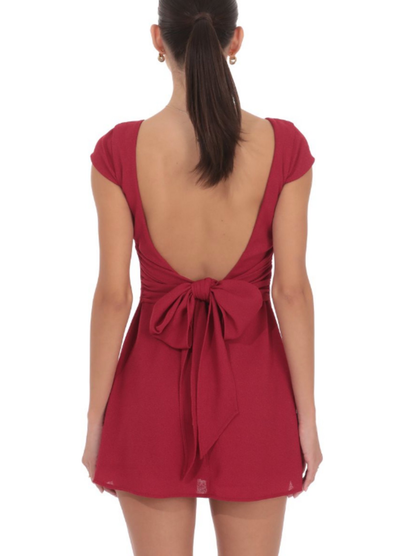 Red Bow Back Party Dress