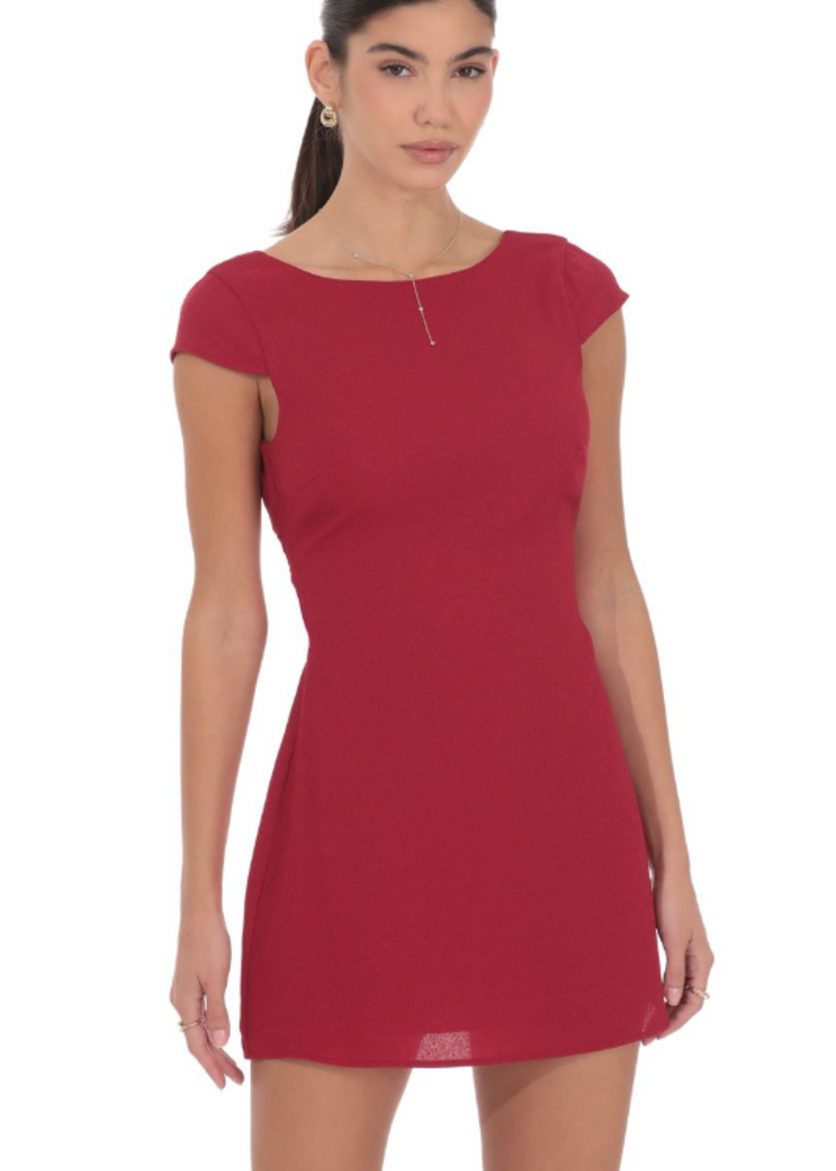 Red Bow Back Party Dress