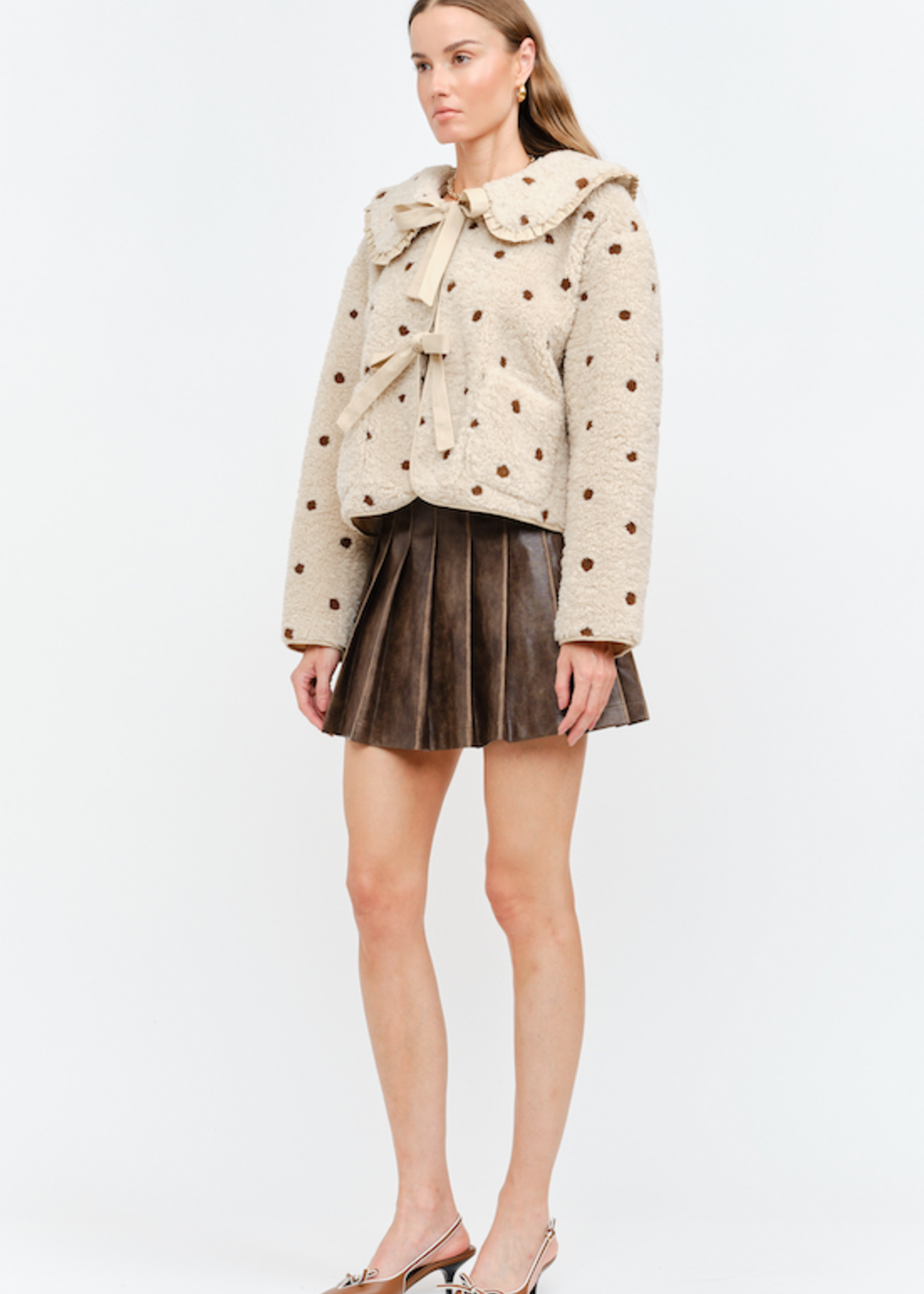 Polka Dot Sherpa Coat (2 Colors)