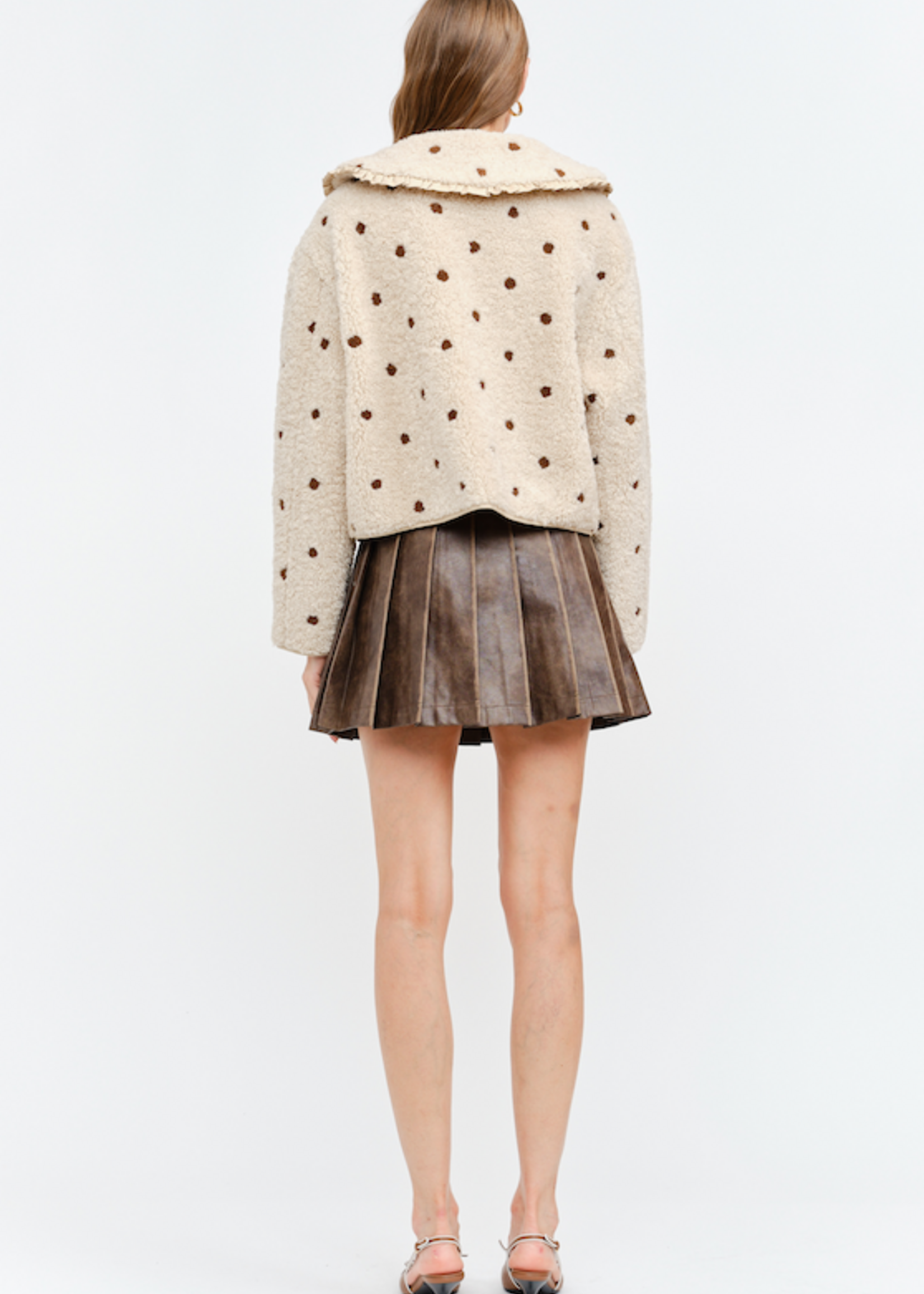 Polka Dot Sherpa Coat (2 Colors)