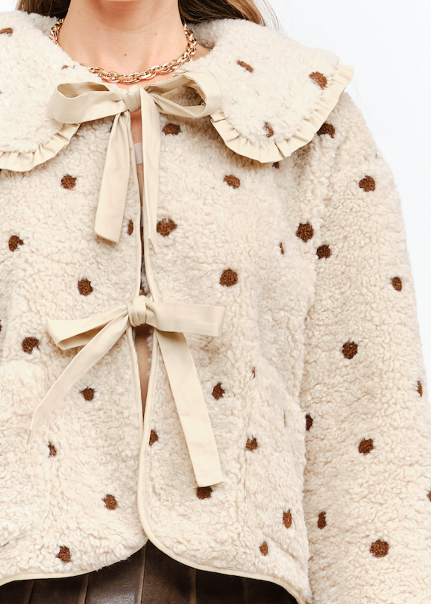 Polka Dot Sherpa Coat (2 Colors)