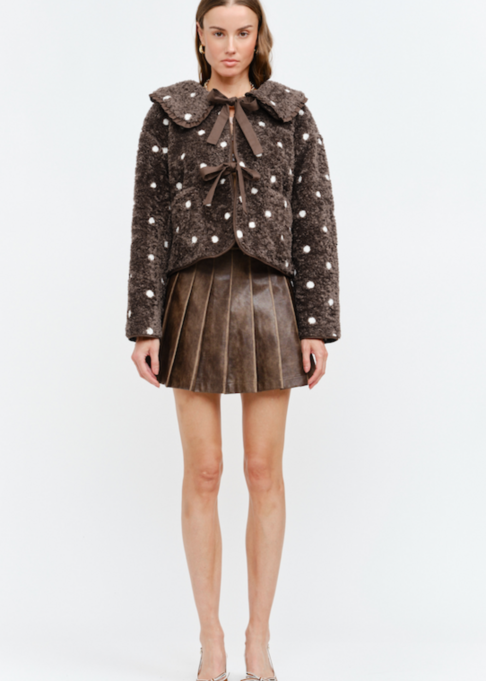 Polka Dot Sherpa Coat (2 Colors)