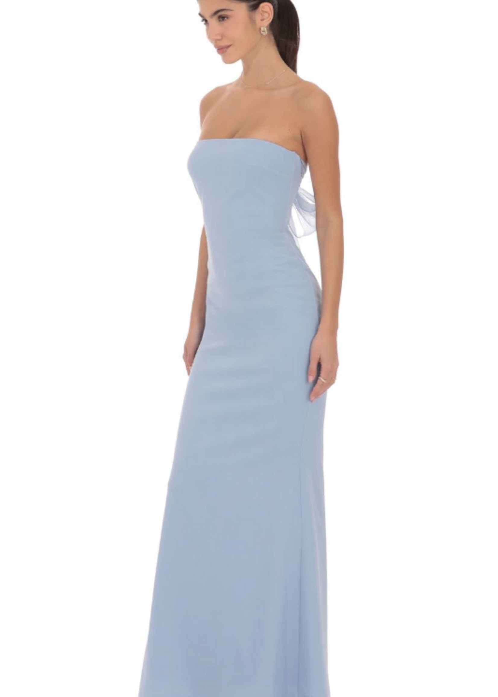 Light Blue Bow Back Formal