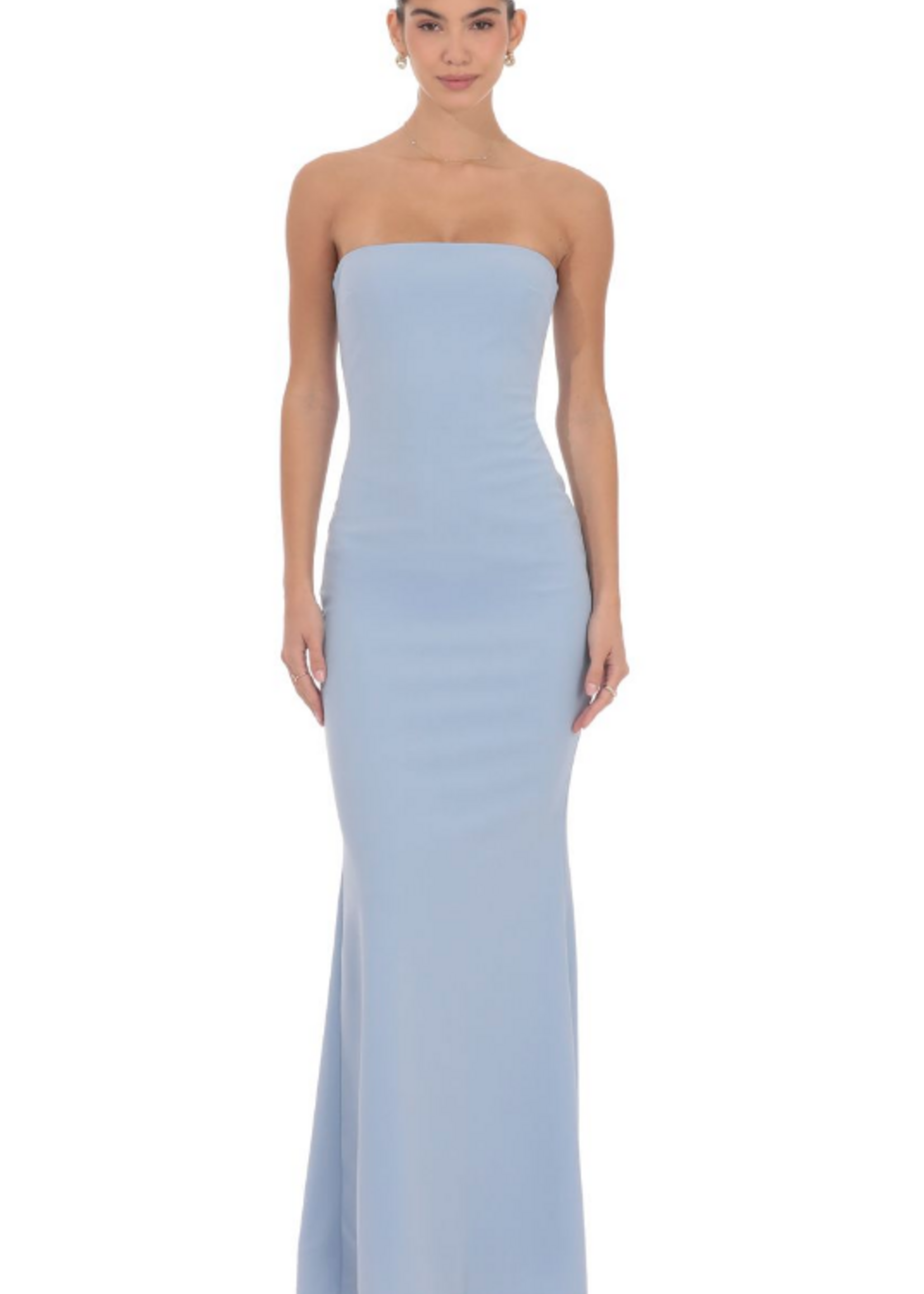 Light Blue Bow Back Formal