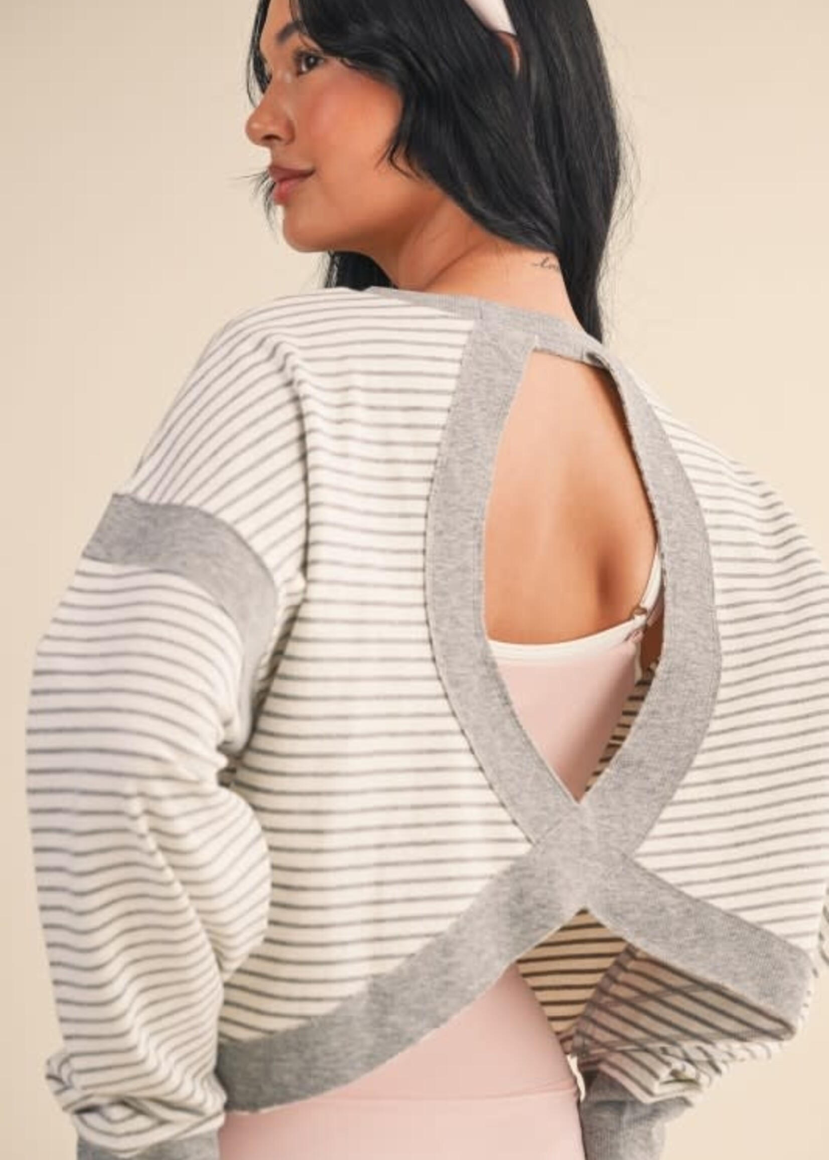 Stripe Open Back Top