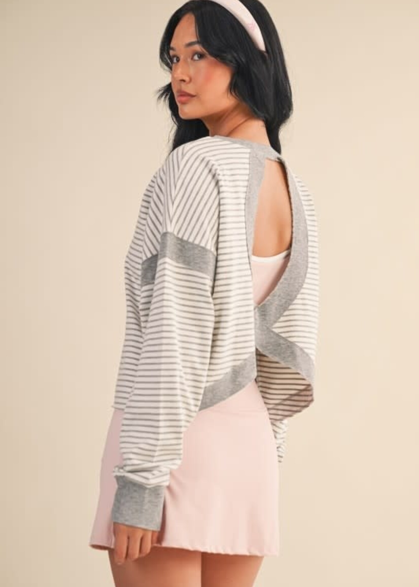 Stripe Open Back Top